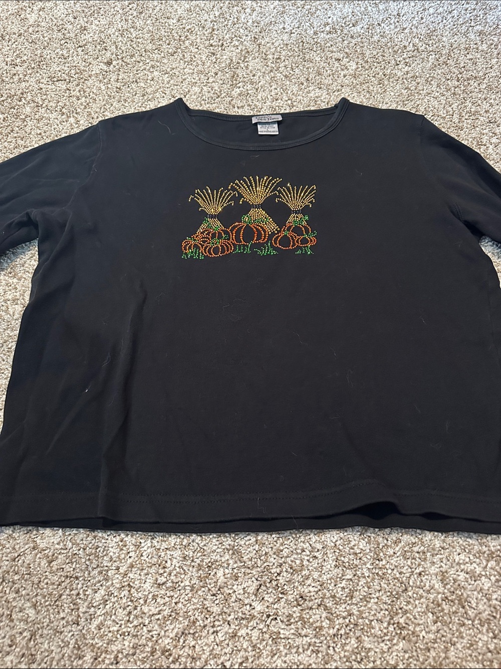Isaac’s Designs 3/4 sleeve womens top with fall bling